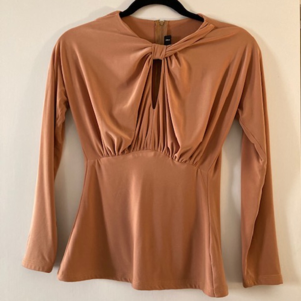 Laura Byrnes Gold Long Sleeve Blouse Spring 2016